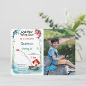 6e verjaardag Gevist foto Kaart (Staand voorkant)