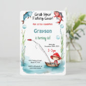 6e verjaardag Gevist Kaart (Staand voorkant)