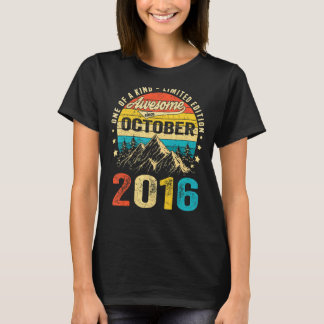 6e verjaardag Geweldige sinds oktober 2016 6 jaar T-shirt