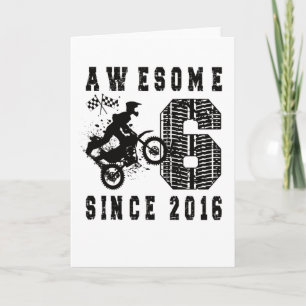 6e verjaardag Gift Dirt Bike Boy geboren in 2016 Kaart
