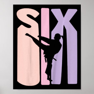 6e verjaardag Gift Karate Retro Taekwondo Martial Poster