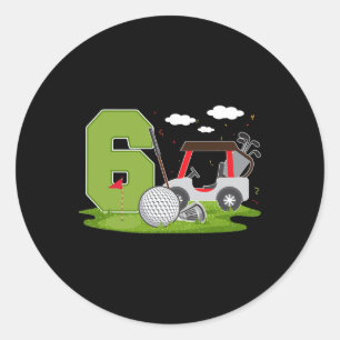 6e Verjaardag Golf 6 Jaar Oude Verjaardag Party Go Ronde Sticker