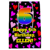 6e verjaardag: Het liefhebbende Kunstpatroon, Rege Medium Cadeauzakje (Achterkant)