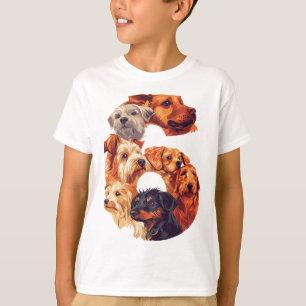 6e verjaardag hond puppy thema 6 jaar oude Kinder  T-shirt