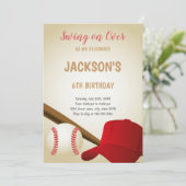 6e verjaardag honkbal uitnodiging (Staand voorkant)