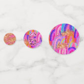 6e Verjaardag Hot Pink Rainbow Sequin Girl Confetti (Achterkanten)