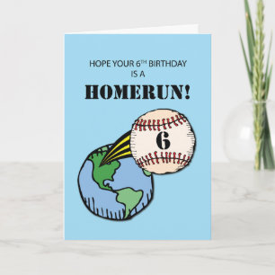 6e verjaardag jongen honkbal thuis lopen uit de we kaart