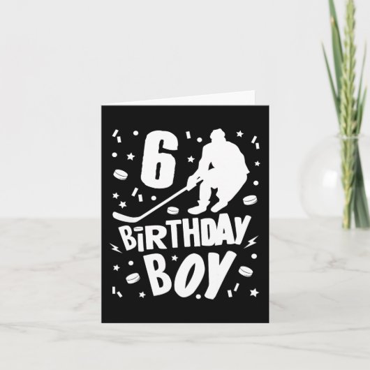 6e verjaardag Jongen Ice Hockey Kinderen 6 jaar ou Kaart (Voorkant)
