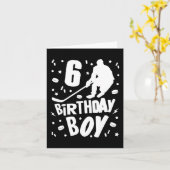 6e verjaardag Jongen Ice Hockey Kinderen 6 jaar ou Kaart (Gele Bloem)