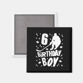 6e verjaardag Jongen Ice Hockey Kinderen 6 jaar ou Magneet (Voorkant / Achterkant)