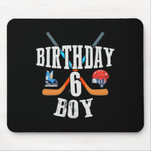 6e verjaardag jongen ijshockey 6 jaar oud verjaard muismat