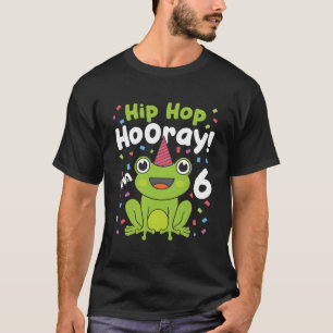 6e verjaardag jongen kikker minnaar 6 jaar oud gra t-shirt