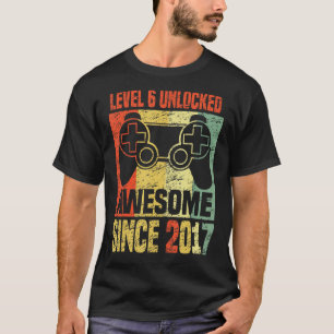 6e verjaardag Jongen Niveau 6 Geweldige 2017 geope T-shirt