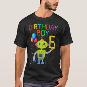 6e verjaardag jongen robotica 6 jaar oud robots th t-shirt