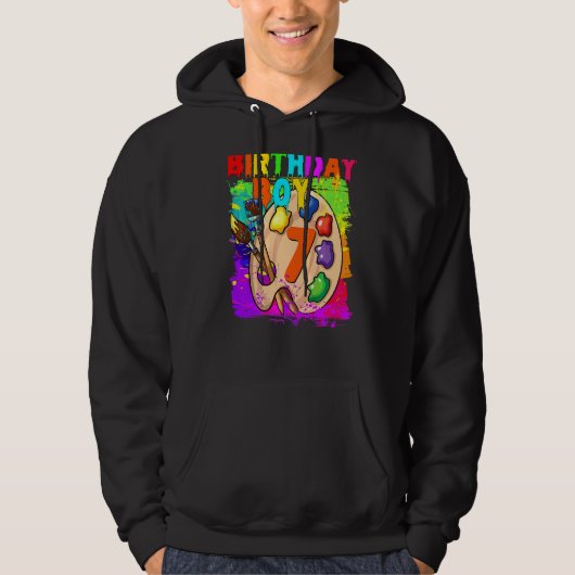 6e verjaardag Jongen Schilderen B Dag 6 Oude Parti Hoodie (Voorkant)