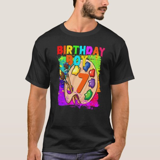 6e verjaardag Jongen Schilderen B Dag 6 Oude Parti T-shirt (Voorkant)