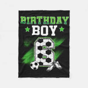 6e verjaardag jongen voetbal 6 jaar oud sport 6jr  fleece deken