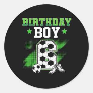 6e verjaardag jongen voetbal 6 jaar oud sport 6jr ronde sticker