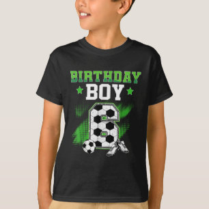 6e verjaardag jongen voetbal 6 jaar oude sport 6jr t-shirt