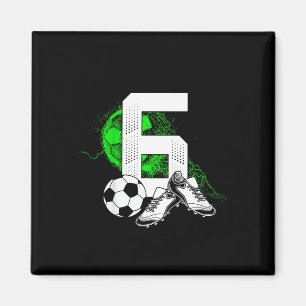 6e verjaardag jongen voetballer voetball 6 jaar ou magneet