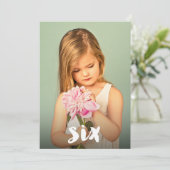 6e verjaardag jongens Meisjes Nummer Zes foto Bekl Kaart (Staand voorkant)