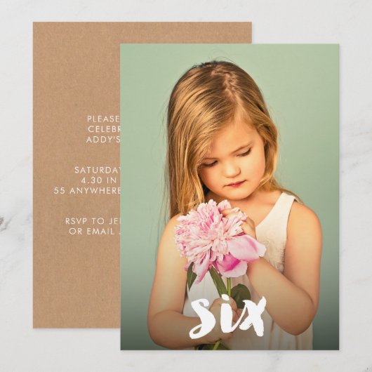 6e verjaardag jongens Meisjes Nummer Zes foto Bekl Kaart (Voorkant / Achterkant)