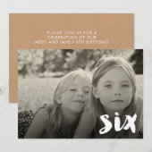 6e verjaardag jongens Meisjes Nummer Zes foto Bekl Kaart (Voorkant / Achterkant)