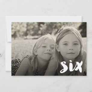 6e verjaardag jongens Meisjes Nummer Zes foto Bekl Kaart