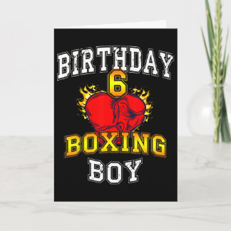 6e verjaardag jongens shirt - boksen 6 jaar oude k kaart