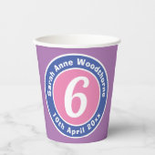 6e verjaardag kind feest papieren bekers (Voorkant)