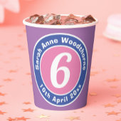 6e verjaardag kind feest papieren bekers