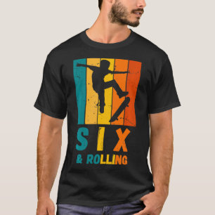 6e Verjaardag Kinder Skater Skateboard 6 Jaar Oud T-shirt