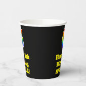 6e verjaardag: Kleurrijk, Leuk, Opwindend, Regenbo Papieren Bekers (Links)