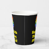 6e verjaardag: Kleurrijk, Leuk, Opwindend, Regenbo Papieren Bekers (Rechts)