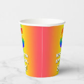 6e verjaardag: kleurrijk, vun regenboogpatroon # 6 papieren bekers (Rechts)