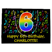 6e verjaardag - Kleurrijke muzieksymbolen, Rainbow Groot Cadeauzakje