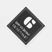 6e verjaardag: Kunst Deco Geïnspireerde look "6" + Servet (Hoek)