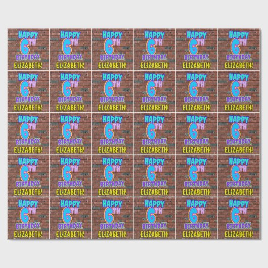 6e verjaardag: Leuk, Urban Graffiti geïnspireerd u Cadeaupapier (Vlak)