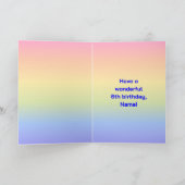 6e verjaardag: Leuke Regenboog #, Aangepaste foto' Kaart (Binnen)