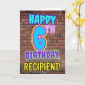 6e verjaardag - Leuke, stedelijke graffiti geïnspi Kaart (Gele Bloem)