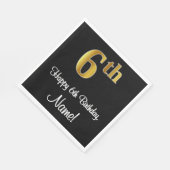 6e verjaardag ~ Luxurieuze Faux Gold-look # Servet (Hoek)