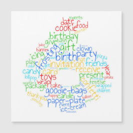 6e verjaardag magnetische Kaart