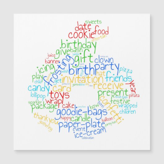 6e verjaardag magnetische Kaart (Voorkant)