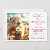 6e verjaardag meisje dier en Daisy Kaart (Voorkant)