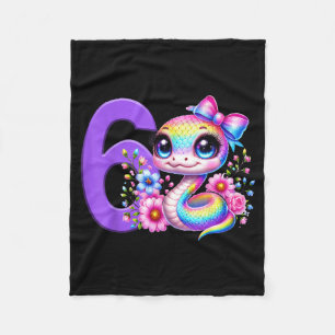 6e verjaardag meisje slang feest regenboog coquett fleece deken