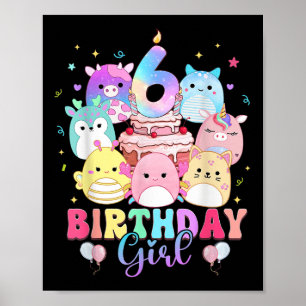 6e verjaardag meisje Squish Squad Mallow 6 jaar ou Poster