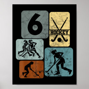 6e verjaardag Meisjes Hockey 6 jaar hockey Poster