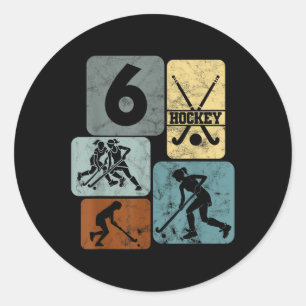 6e verjaardag Meisjes Hockey 6 jaar hockey Ronde Sticker