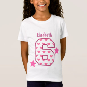 6e verjaardag meisjesWARTS Zes jaar aangepaste V07 T-shirt