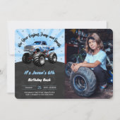 6e verjaardag Monster Truck Foto Kaart (Voorkant)